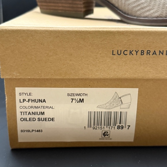 Lucky Brand Women's Gray Suede Fhuna Ankle Boots Slip on Zipper - Picture 3 of 7